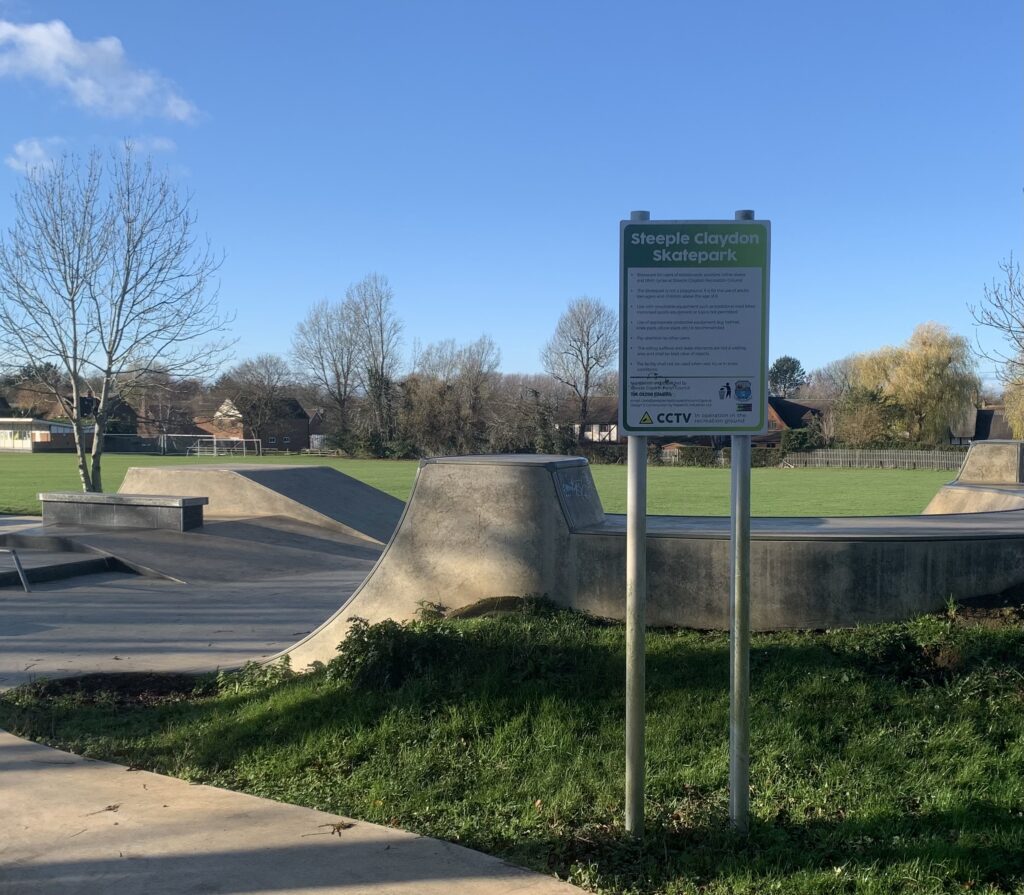Steeple Claydon Skatepark on a sunny day